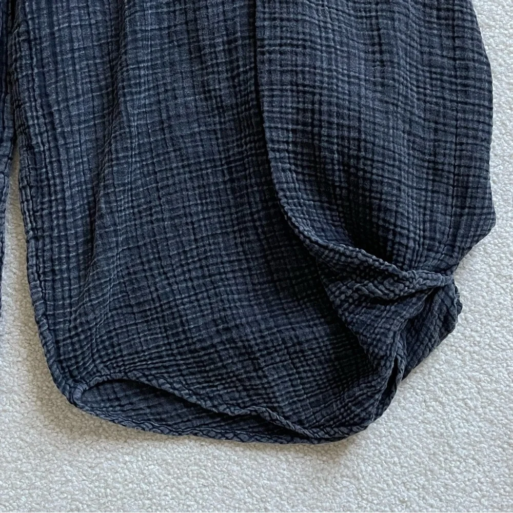 Anthropologie Black Waffle Knit Linen Beach Strapless Harem Jumpsuit - 35353 - Picture 13 of 16
